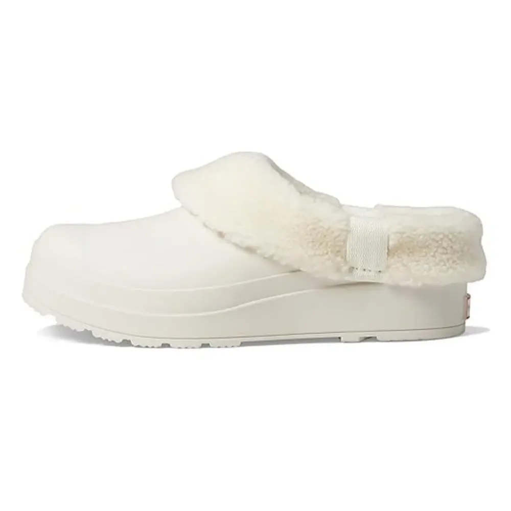 NIB Hunter Women's White Willow Play Sherpa Insulated Clog Size 7
